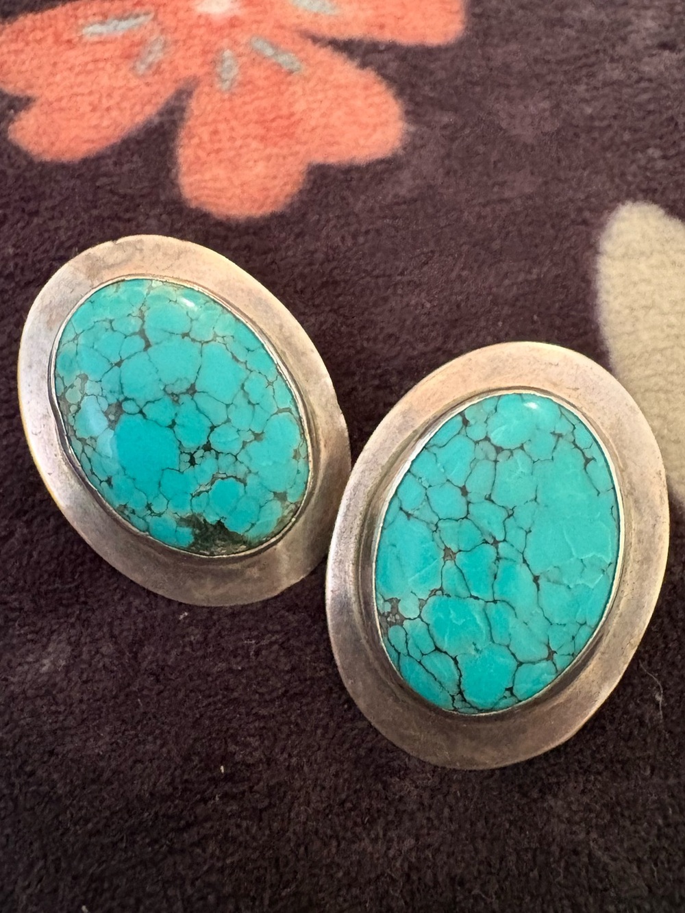Vintage Sterling silver Navajo turquoise earrings